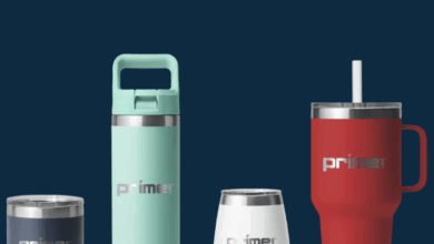 line of Yeti drinkware engraved with Prime Line logos
